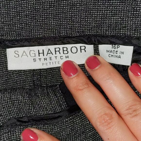 Sag Harbor Stretch Petite Dark Grey Dress Slacks Pants 16P - Picture 3 of 10